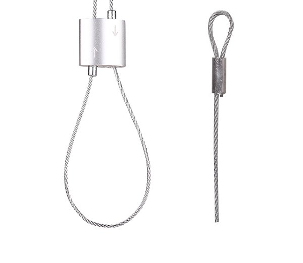 FL UT Gripper verstelset zilvergrijs staaldraad 1,5mm lengte 1,5m lus